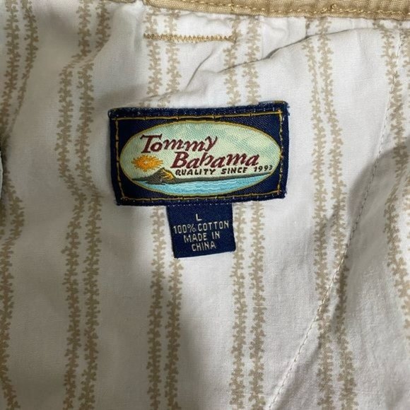 Tommy Bahama Men’s cargo short shorts tan zipper closure tie waist size Large L - Picture 6 of 13